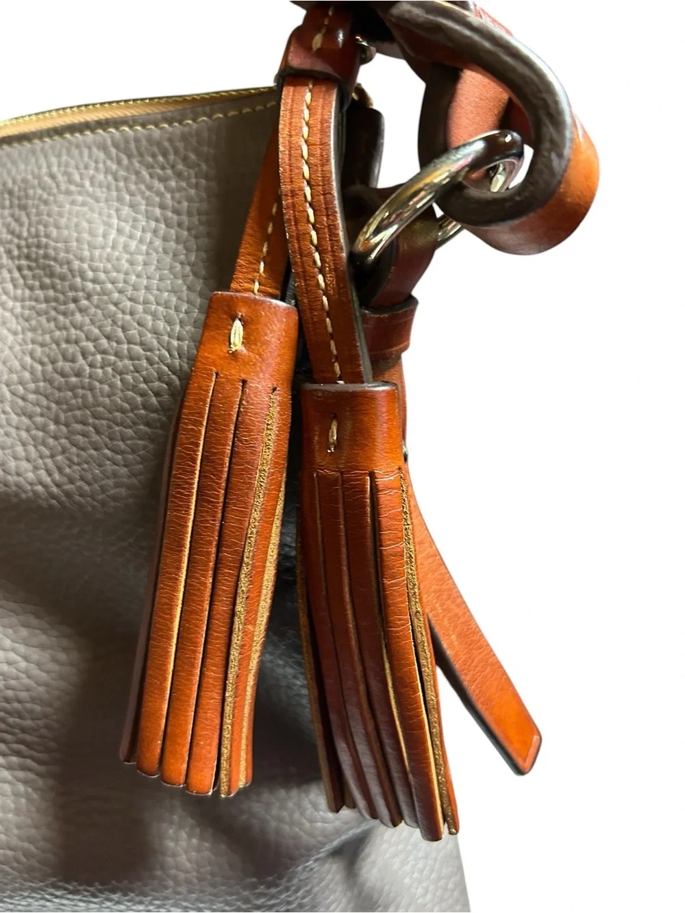 Dooney & Bourke Pebble Grain Leather Sloane Dixon Hobo Elephant Bag